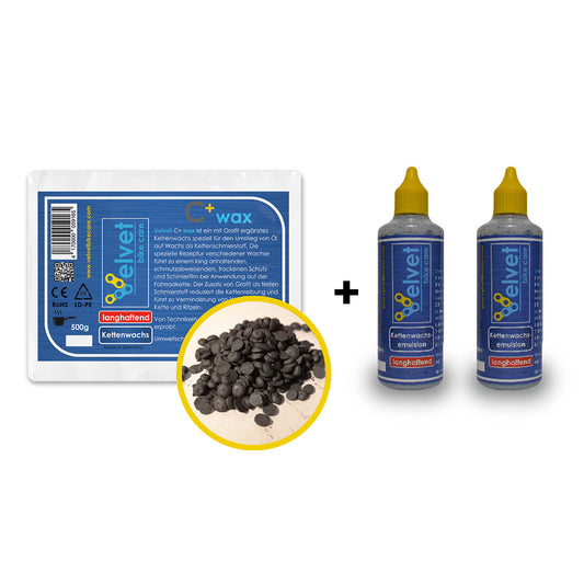 Wachs-Set für Rennrad, Mountainbike & E-Bike (fest + flüssig)